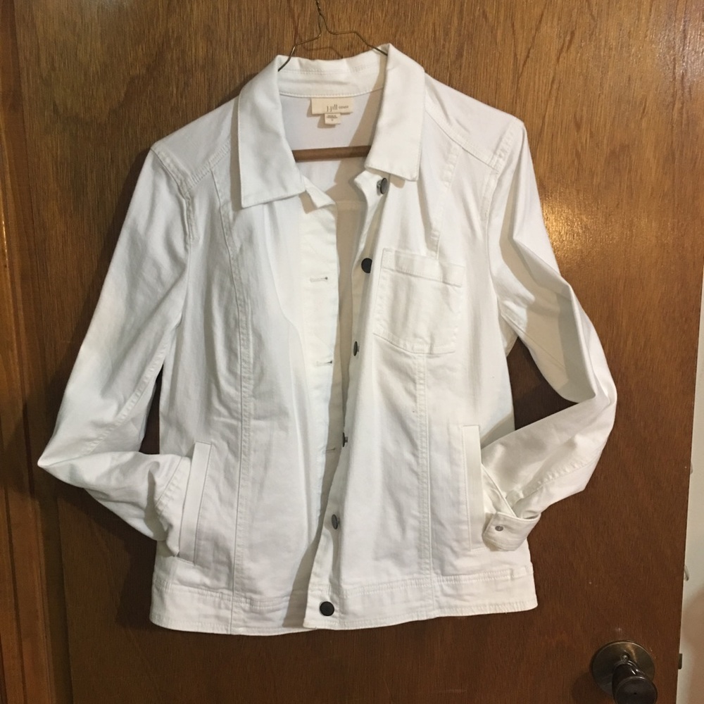 J Jill white denim jacket